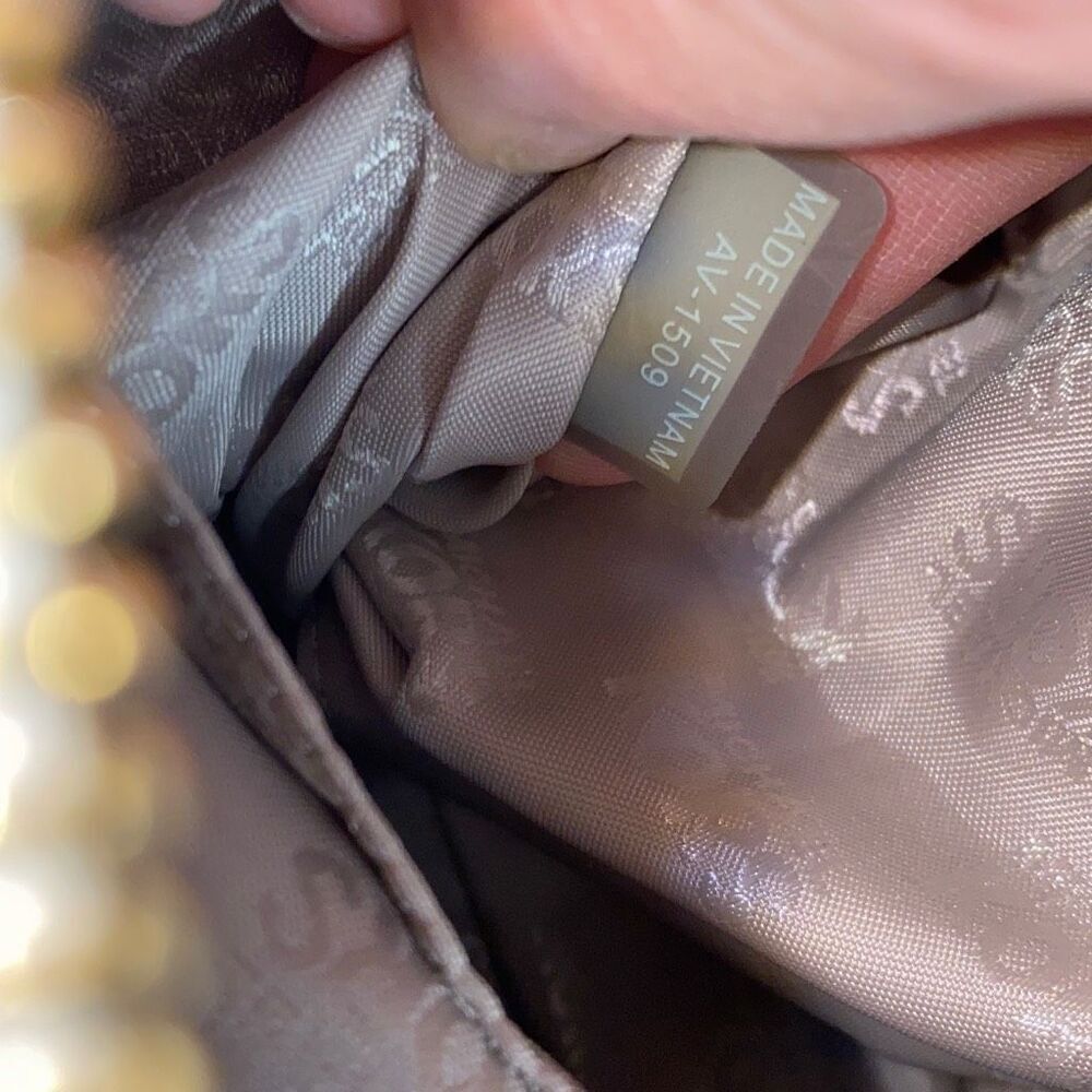 MK Michael Kors Purse Bedford Dark Sand Embossed Leather Snakeskin Bag NWT - Picture 9 of 10